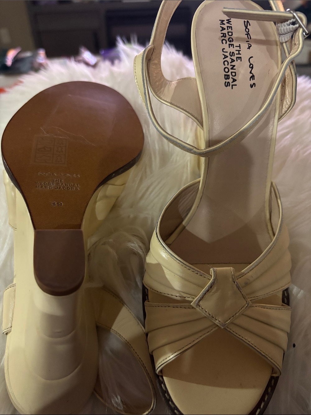 Sofia loves wedges by Marc Jacobs Ivory Strappy wedges